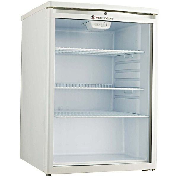 Westpoint Upright Showcase Refrigerator 150 Liters, White - WPKN-1519ER