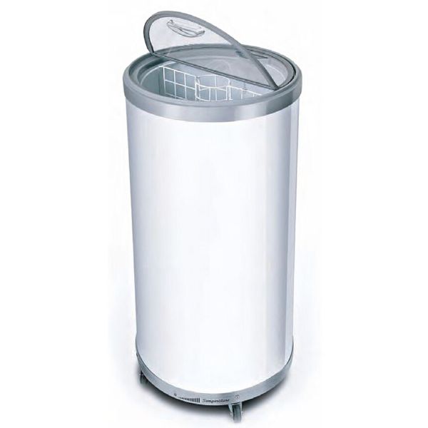 Everest Round Can Cooler 60 Liter, White and Silver - EV1R