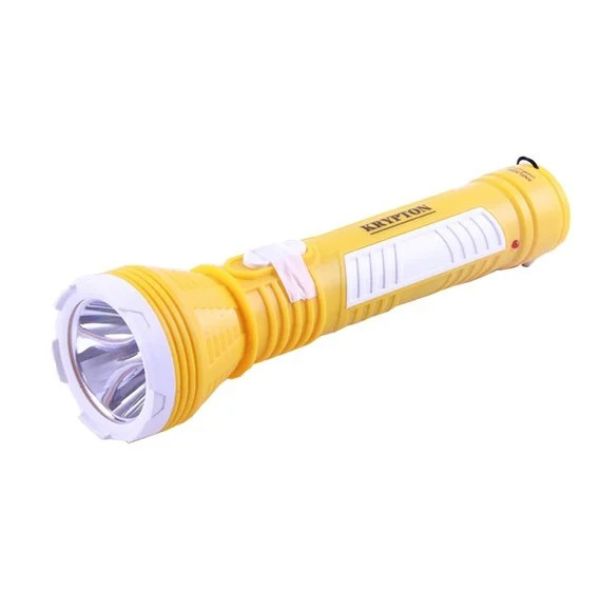 Krypton 4V 600mAh Rechargeable LED Plastic Torch, Yellow - KNFL5058
