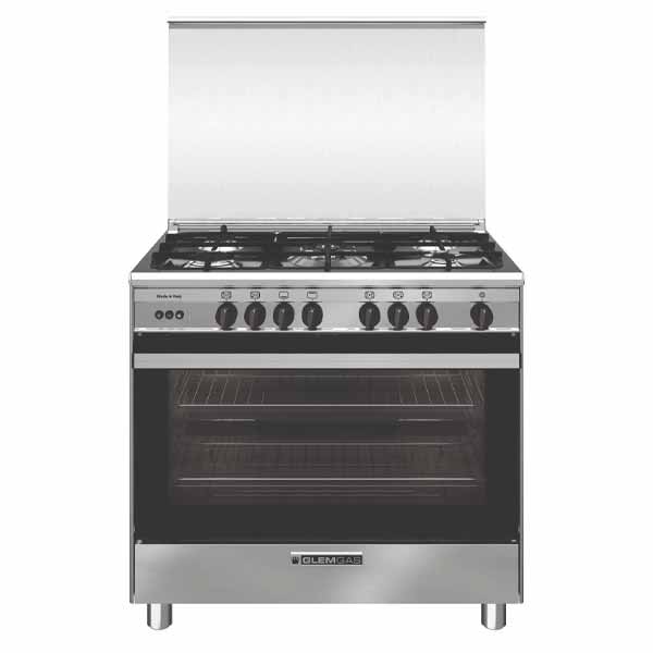 Glemgas Gas Cooker 90 x 60 cm 5 Burners Stainless Steel - SE9612GIFS