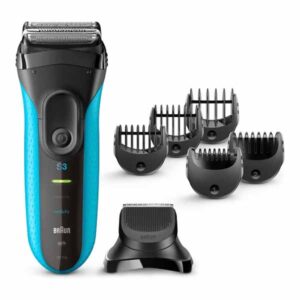 Braun Wet & Dry shaver Series 3 Shave & Style with Trimmer Head and 5 Combs, Blue - 3010BT