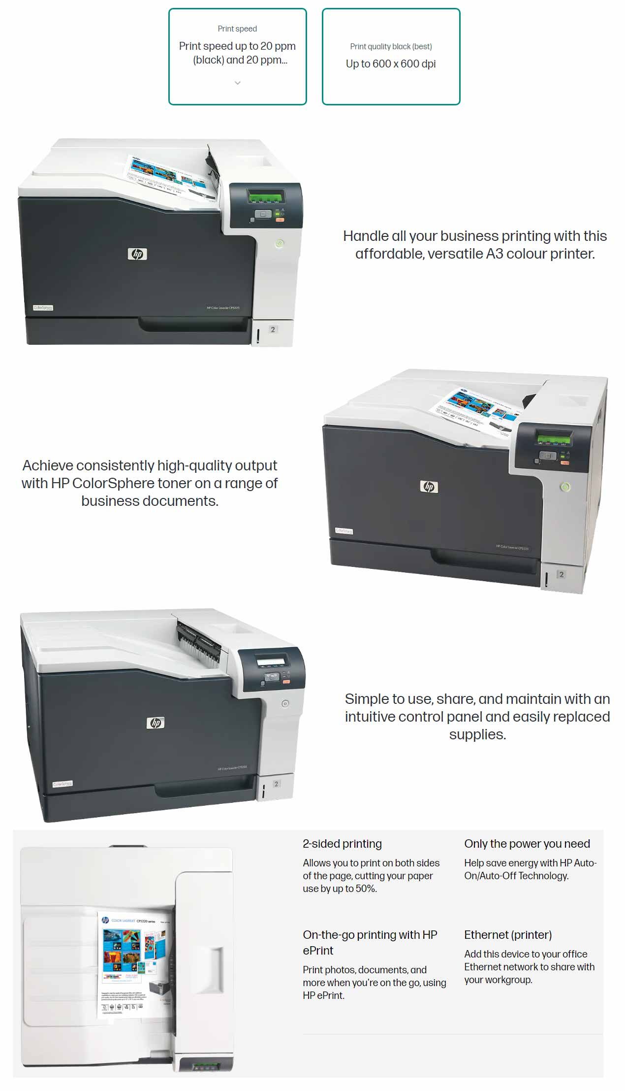 HP CP5225dn | Color LaserJet Printer
