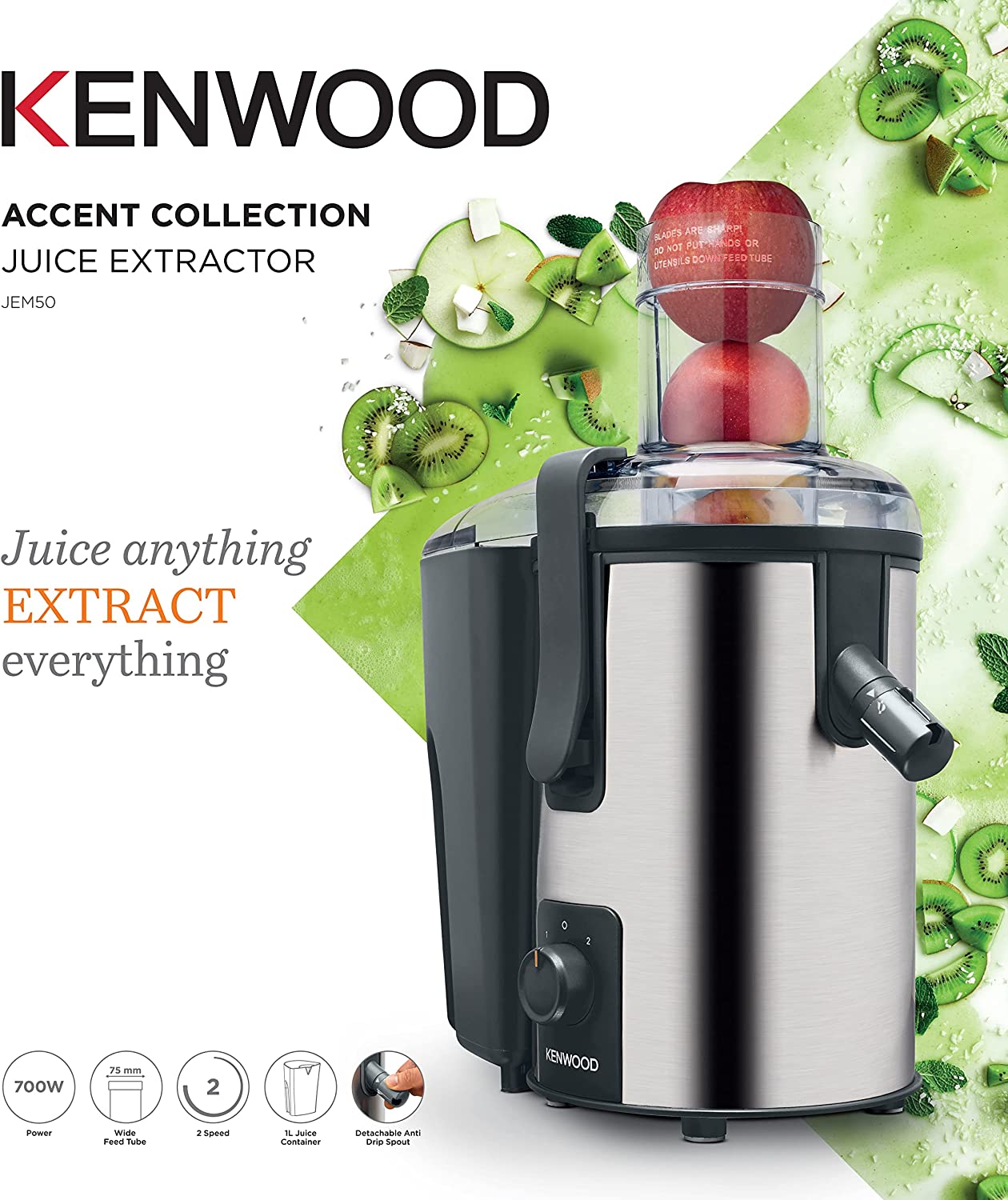 Kenwood JEM50.000BS | Centrifugal Juicer 