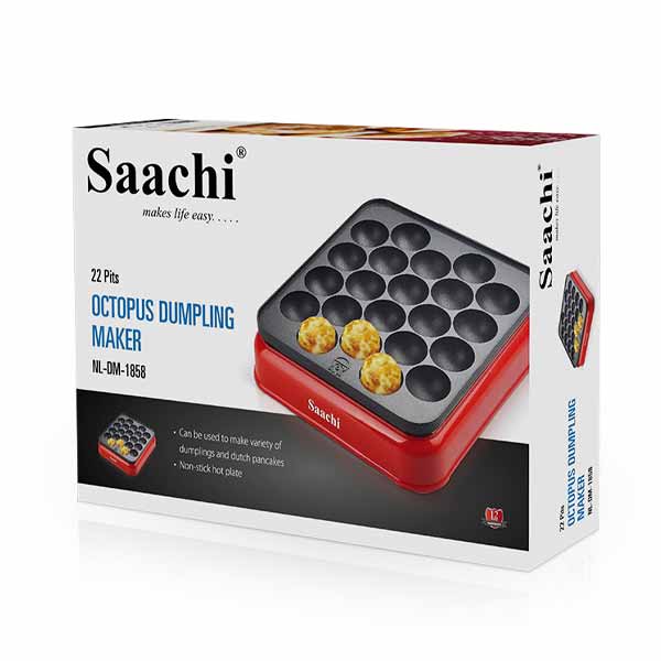 Saachi Dumpling Maker With Adjustable Thermostat, Red - NL-DM-1858