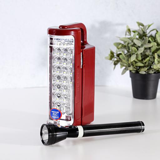 Geepas Rechargeable LED Lantern & 1Pc Torch - GEFL51029