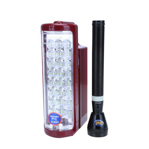 Geepas Rechargeable LED Lantern & 1Pc Torch - GEFL51029