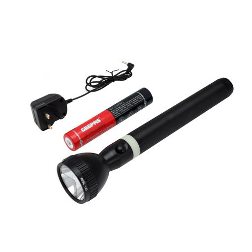 Geepas Rechargeable LED Flashlight 357MM, Portable Torch - GFL3858