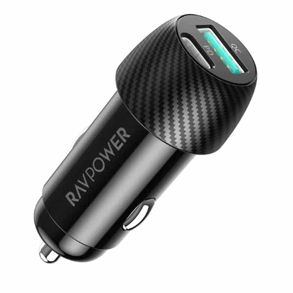 RavPower 49W 25 PD+24 QC Car Charger 1A 1C - VC030
