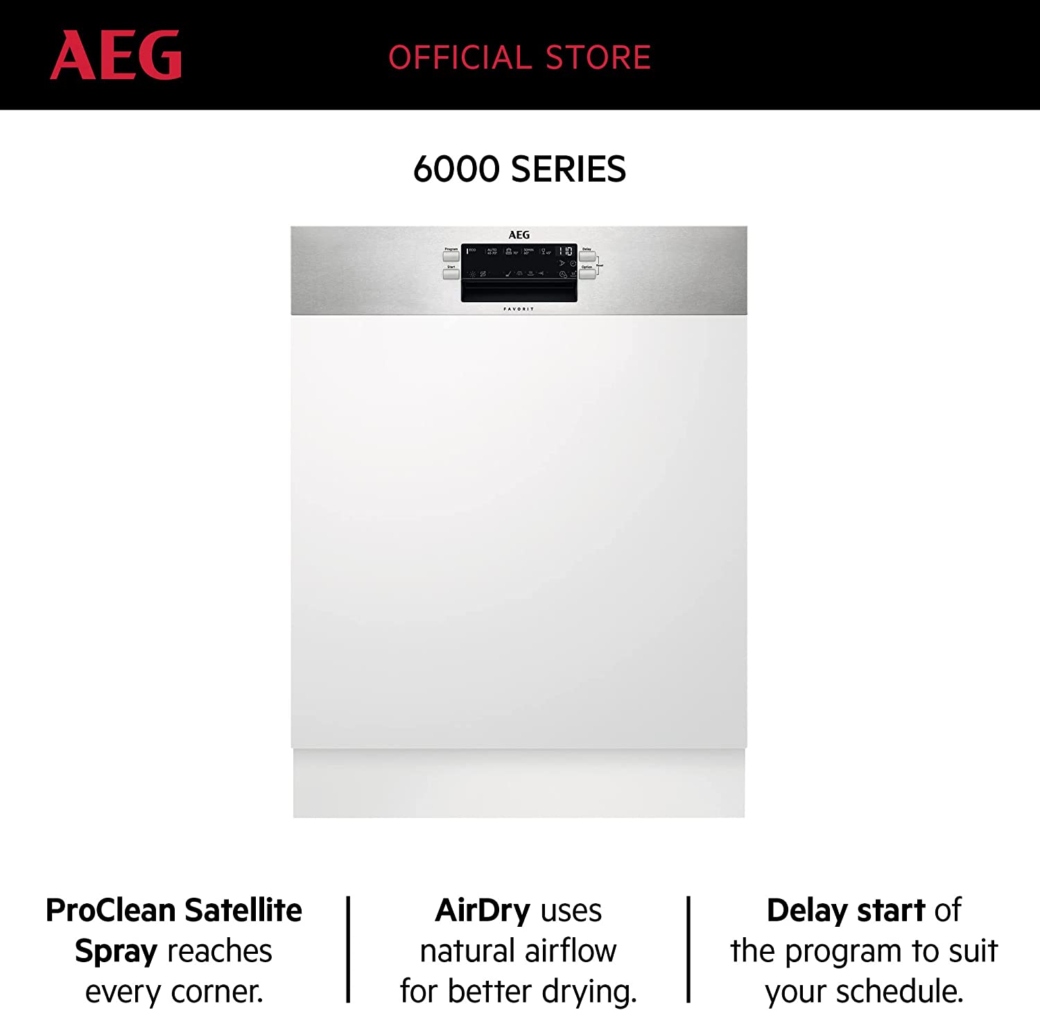 AEG FEE53670ZM | Semi-Integrated Dishwasher 
