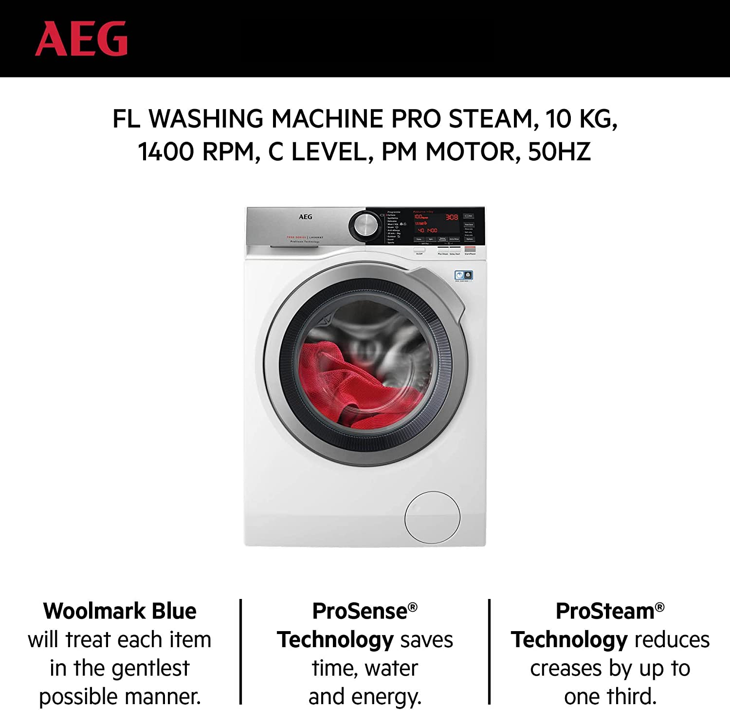 AEG LFE7C1412B | front load washing machine
