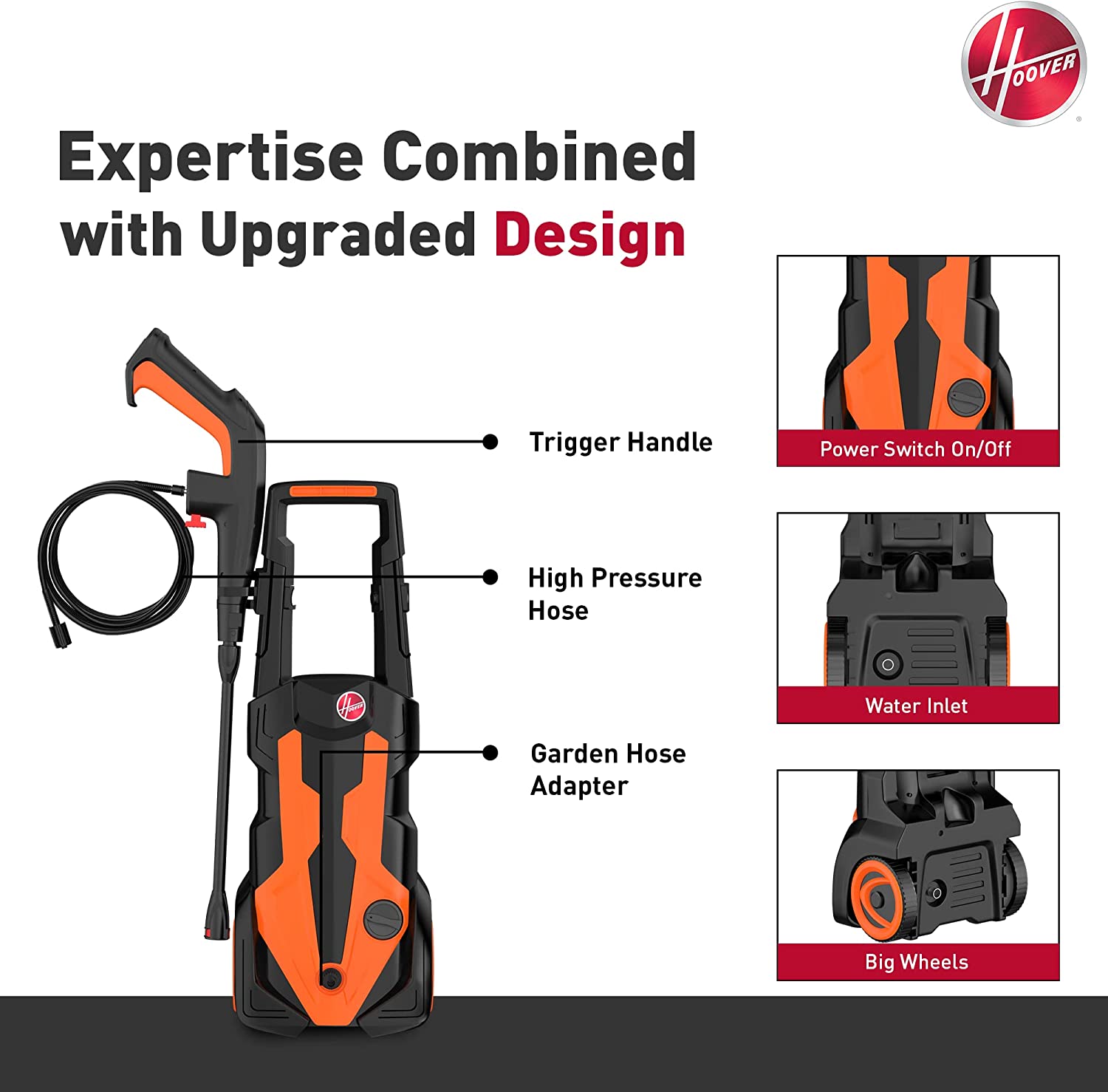 Hoover Powerful 2300W Pressure Washer with 8 Accessories - HPW-M2315