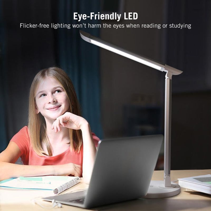 RavPower Taotronics Dimmable Touch Eye-Care Led Desk Lamp 10W, Silver - TT-DL13