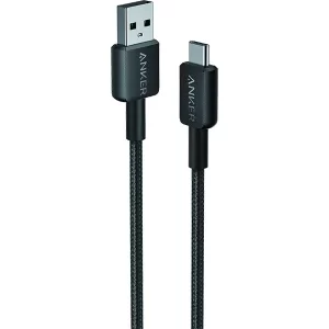 Anker USB-A to USB-C Cable, 6 feet Braided, Black - A81H6H11