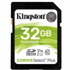 Kingston 32GB SDHC Canvas Select Plus 100MB/s Read Class 10 UHS-I U1 V10 Memory Card - SDS2/32GB