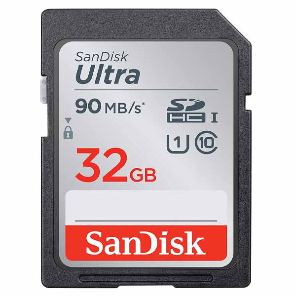 SanDisk 32GB Ultra SDHC UHS-I Memory Card, 90MB/s - SDSDUNR-032G-GN6IN