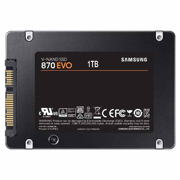SAMSUNG 870 EVO 1TB 2.5 inch SATA III Internal Solid State Drive SSD - MZ-77E1T0BW