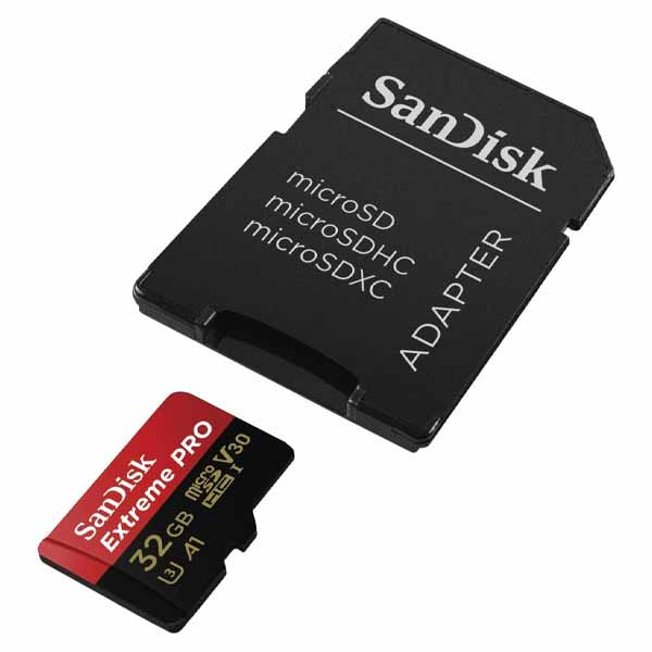 Sandisk Extreme Pro MicroSDHC Memory Card Plus Sd Adapter Up To 100 Mb/S - SDSQXCG-032G-GN6MA