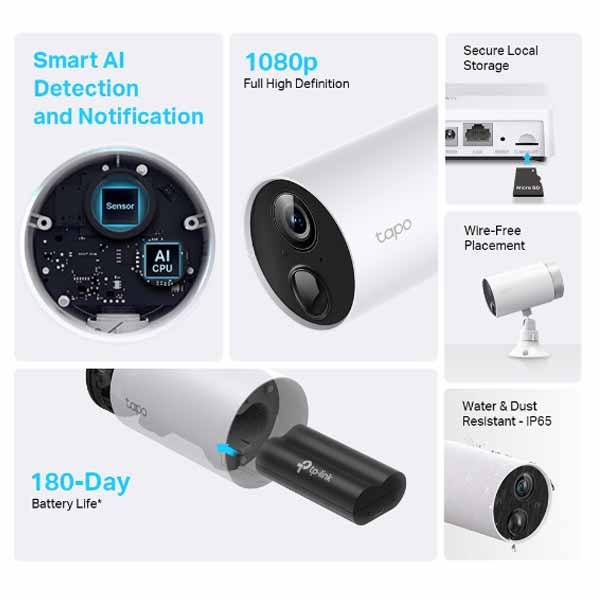 TP-Link Smart Wire-Free Security Camera System, 2-Camera System - TAPO C400S2