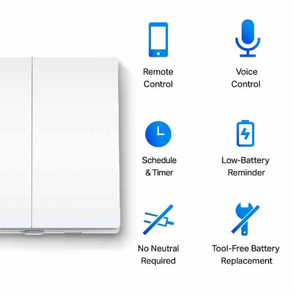 TP-Link Smart Light Switch, 2-Gang 1-Way - TAPO S220