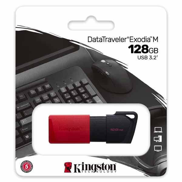 Kingston 128GB Data Traveler Exodia M USB 3.2 Gen 1, Red - DTXM/128GB