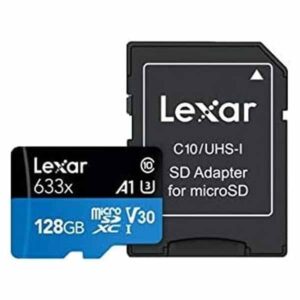 Lexar 633x MicroSDHC/SDXC UHS-I Card with Adaptor 100MBPS, 128GB Capacity - LSDMI128BB633A