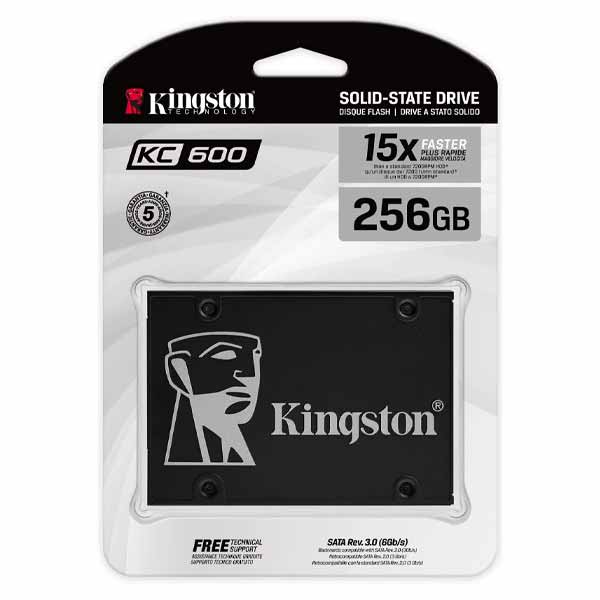 Kingston Internal SSD 256GB, 2.5" SATA Rev 3.0, 3D TLC, XTS-AES 256-bit Encryption - SKC600/256G