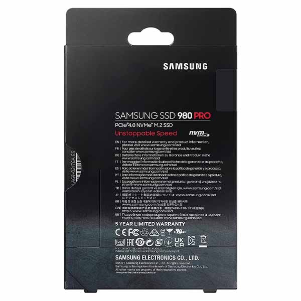 Samsung 980 PRO 2 TB NVMe M2 (2280) Internal Solid State Drive (SSD) - MZ-V8P2T0BW