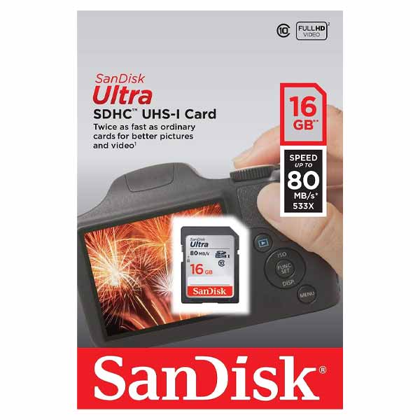 Sandisk Ultra SDHC 16GB Class 10 UHS-I - SDSDUNC-016G-GN6IN