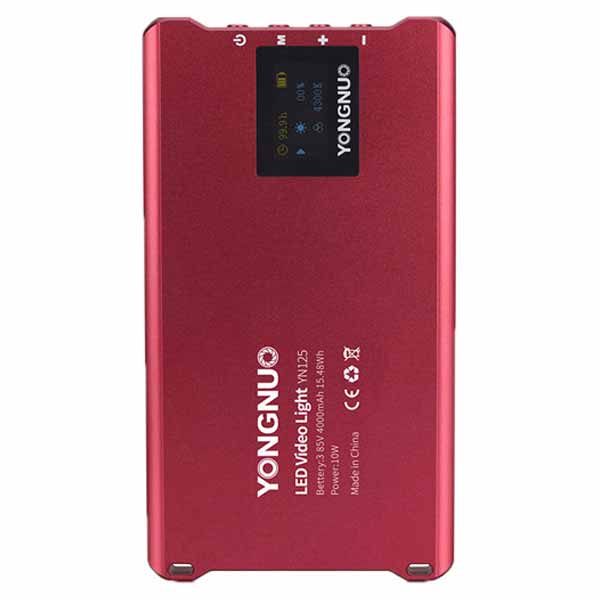 Yongnuo Compact Pocket LED Light with Built-In 4000mAh Battery (Red) - YN125-RD