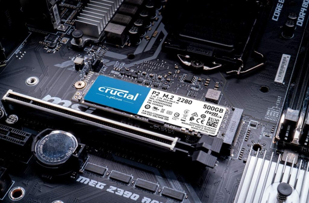 Crucial P2 1TB 3D NAND NVMe PCIe M.2 SSD, Up to 2400MBPS reading speed, Black - CT1000P2SSD8