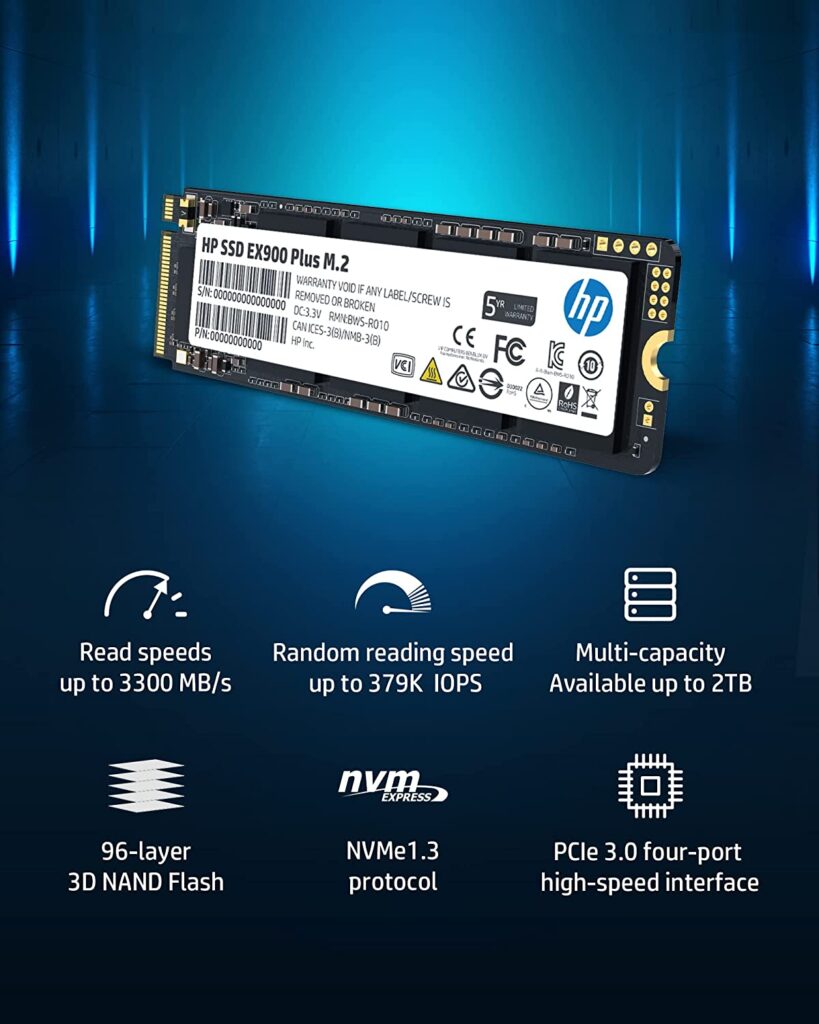HP EX900 Plus 512GB NVMe PCIe M.2 Interface SSD - 35M33AA#ABA