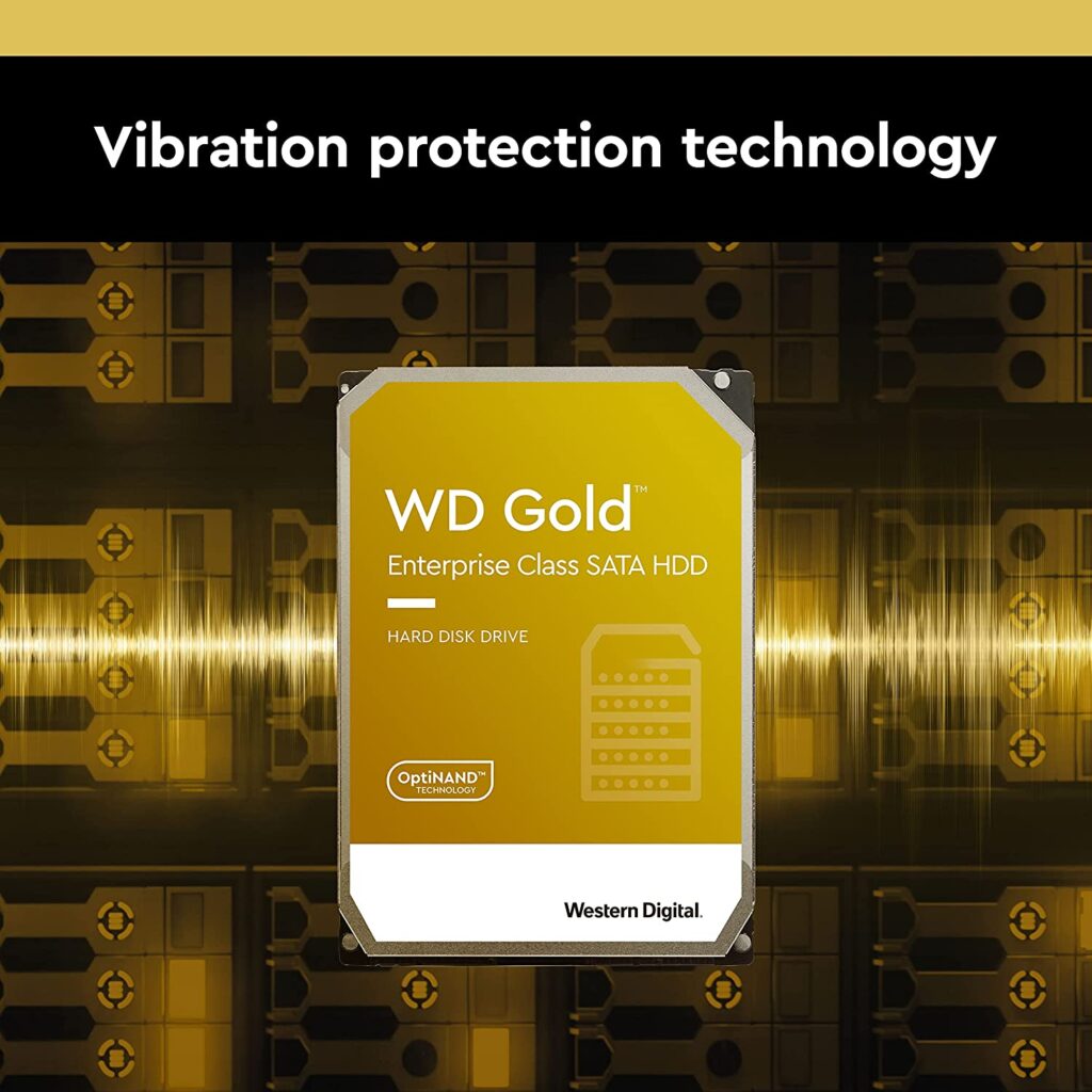 Western Digital 22TB WD Gold Enterprise Class SATA Internal Hard Drive, 7200 RPM, SATA 6 Gb/s, 512 MB Cache, 3.5