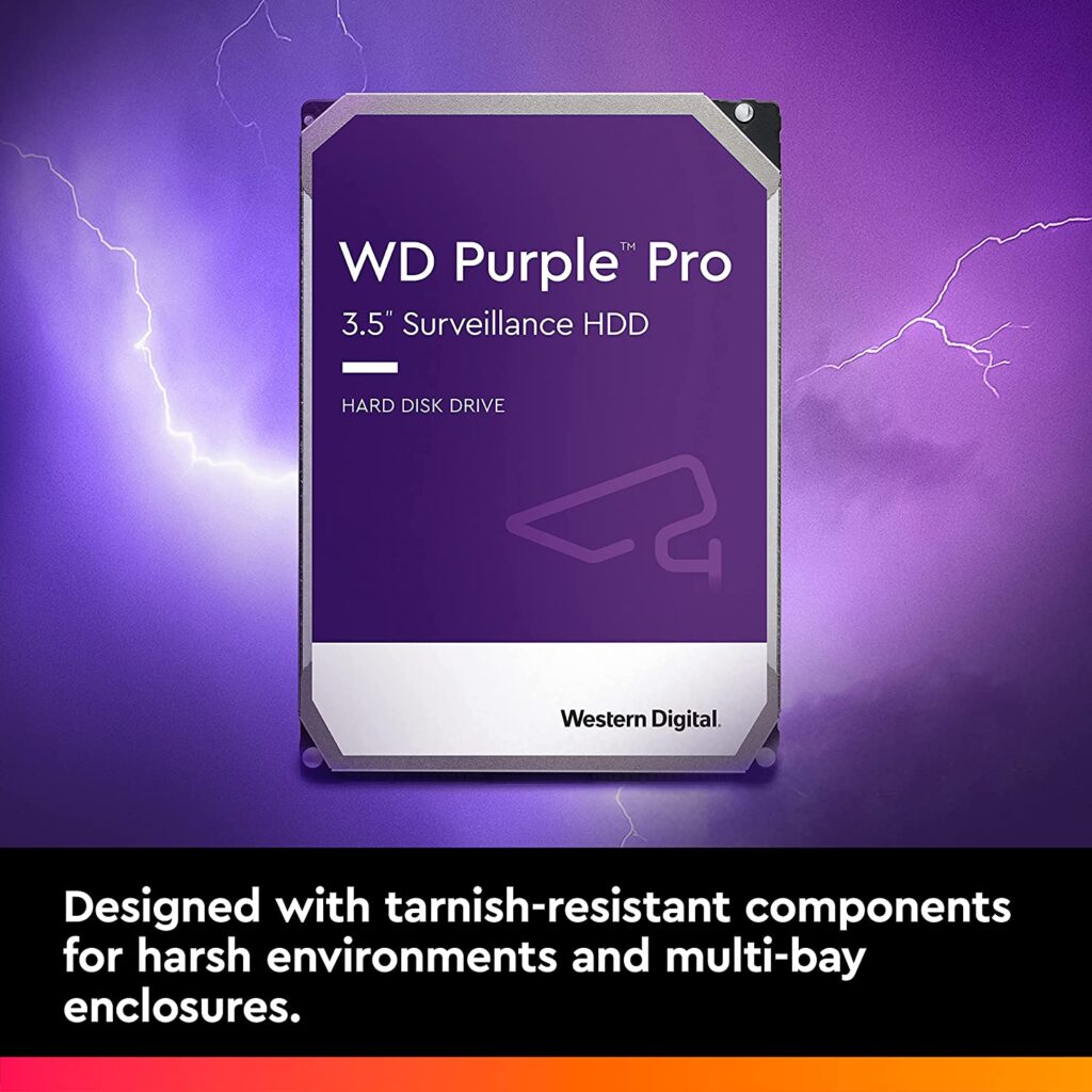 Western Digital 22TB WD Purple Pro Surveillance Internal Hard Drive, SATA 6 Gb/s, 512 MB Cache, 3.5