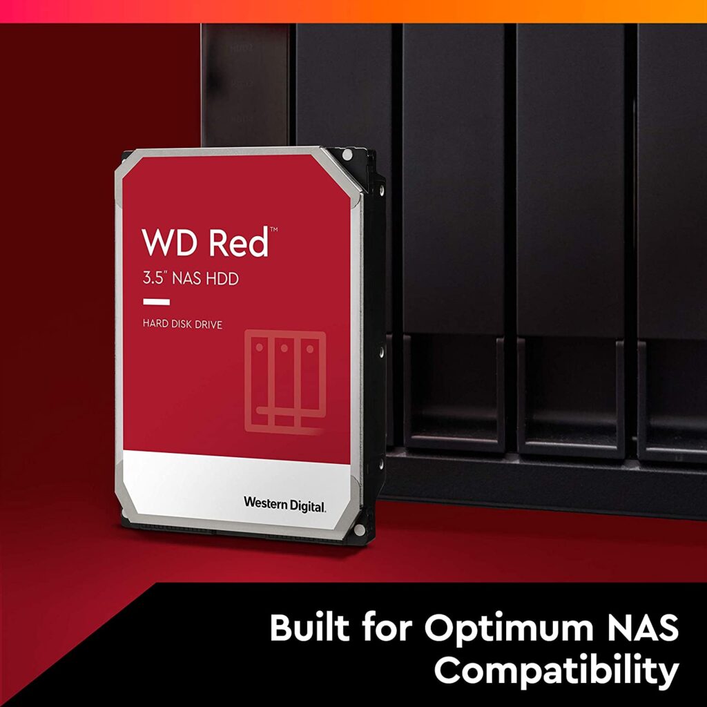 Western Digital 8TB WD Red Plus NAS Internal Hard Drive, 5640 RPM, SATA 6 Gb/s, CMR, 128 MB Cache, 3.5
