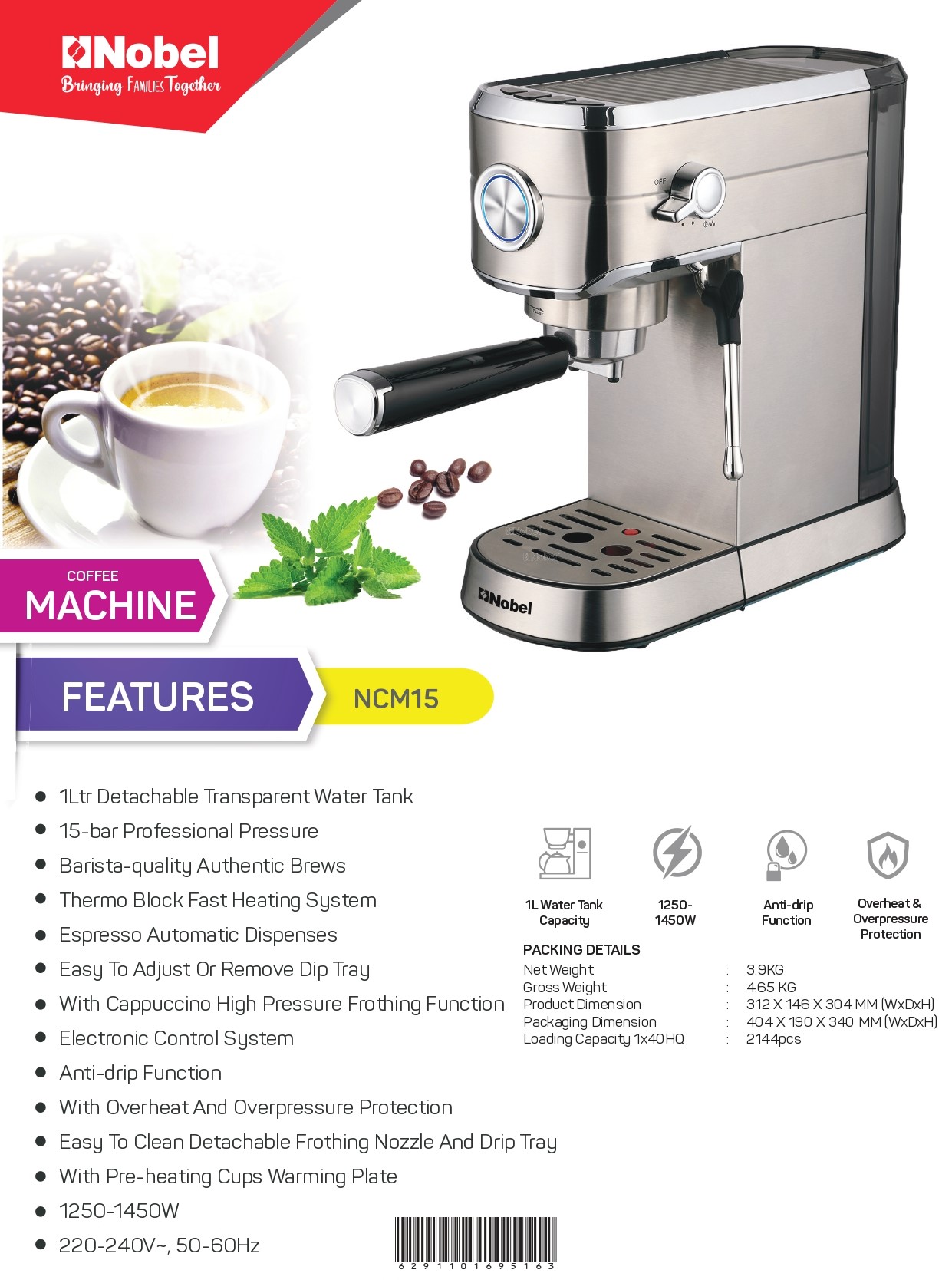 Nobel NCM15 | Coffee Machine