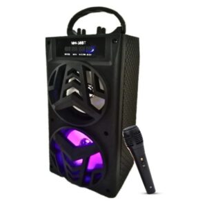 Karaoke Hi-Fi USB Support Portable Stereo Speaker with FM Radio, Black - MH-38BT