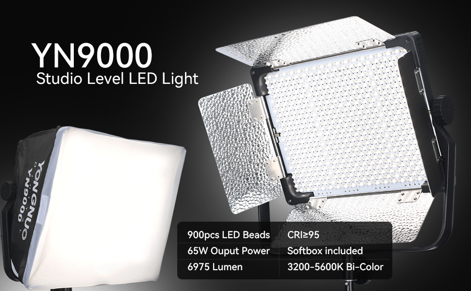 Yongnuo 5600K LED Light with Softbox - YN9000