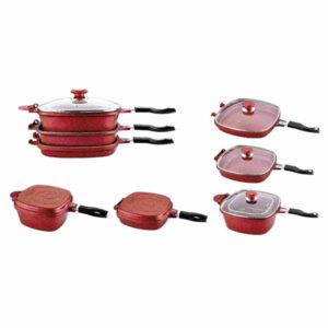 OMS 7Pcs Multi Cooker Set - 3224-RED