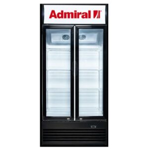 Admiral 600 Litres Double Door Showcase Chiller, Black and White - ADADC60CHD21CPW
