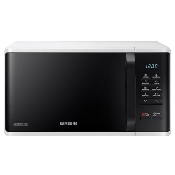 Samsung 23 Liters Solo Microwave with Quick Defrost, White and Black - MS23K3513AW/SG