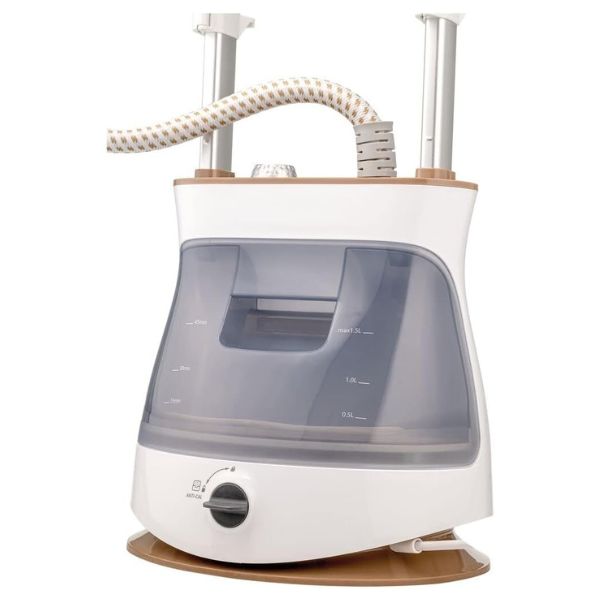 Black+Decker Garment Steamer with Twin Pole and Ironing Board 1.5 L 2400W, White/Gold GST2400-B5