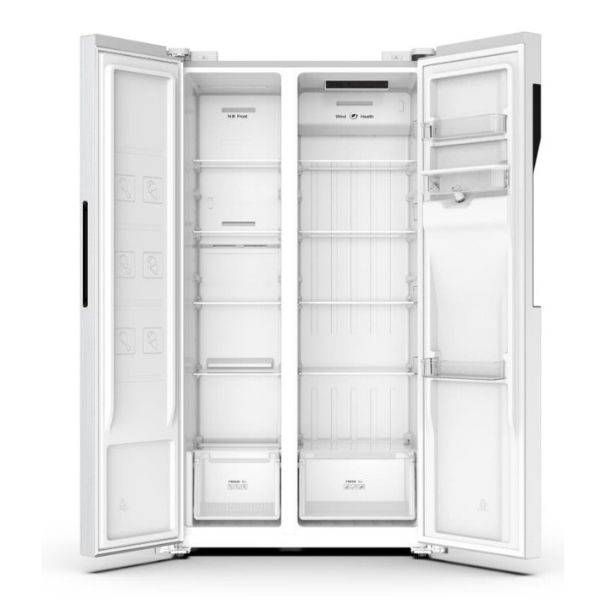 Nikai Side By Side Refrigerator With Water Dispenser, Net Capacity 430 Liter In Steel Finish - NRF750SBSD5