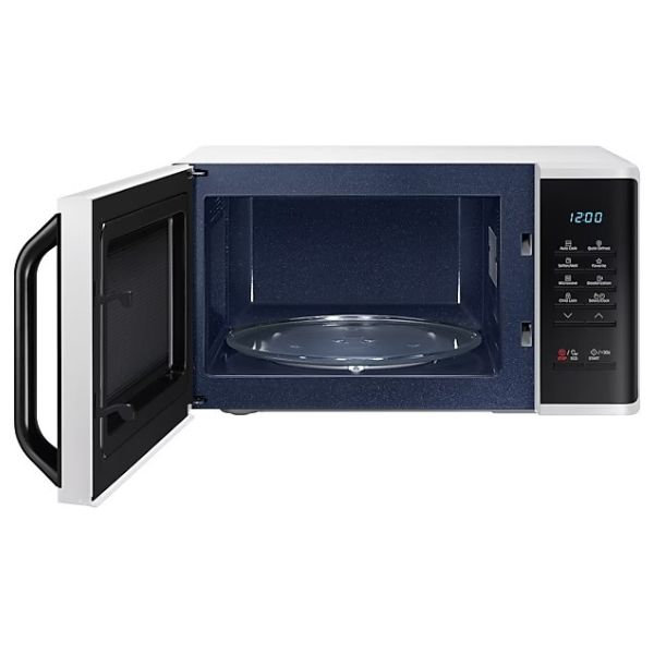 Samsung 23 Liters Solo Microwave with Quick Defrost, White and Black - MS23K3513AW/SG