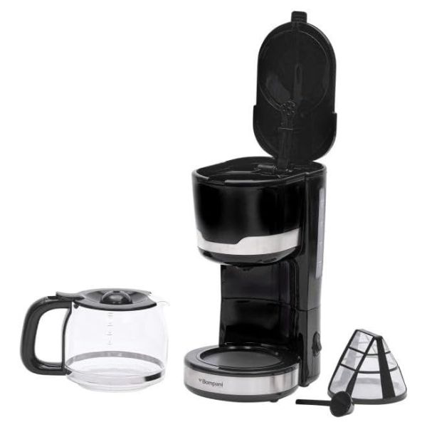Bompani Coffee Machine 1.5 Litre Coffee Maker Keep Warm Function, Black - BCM15