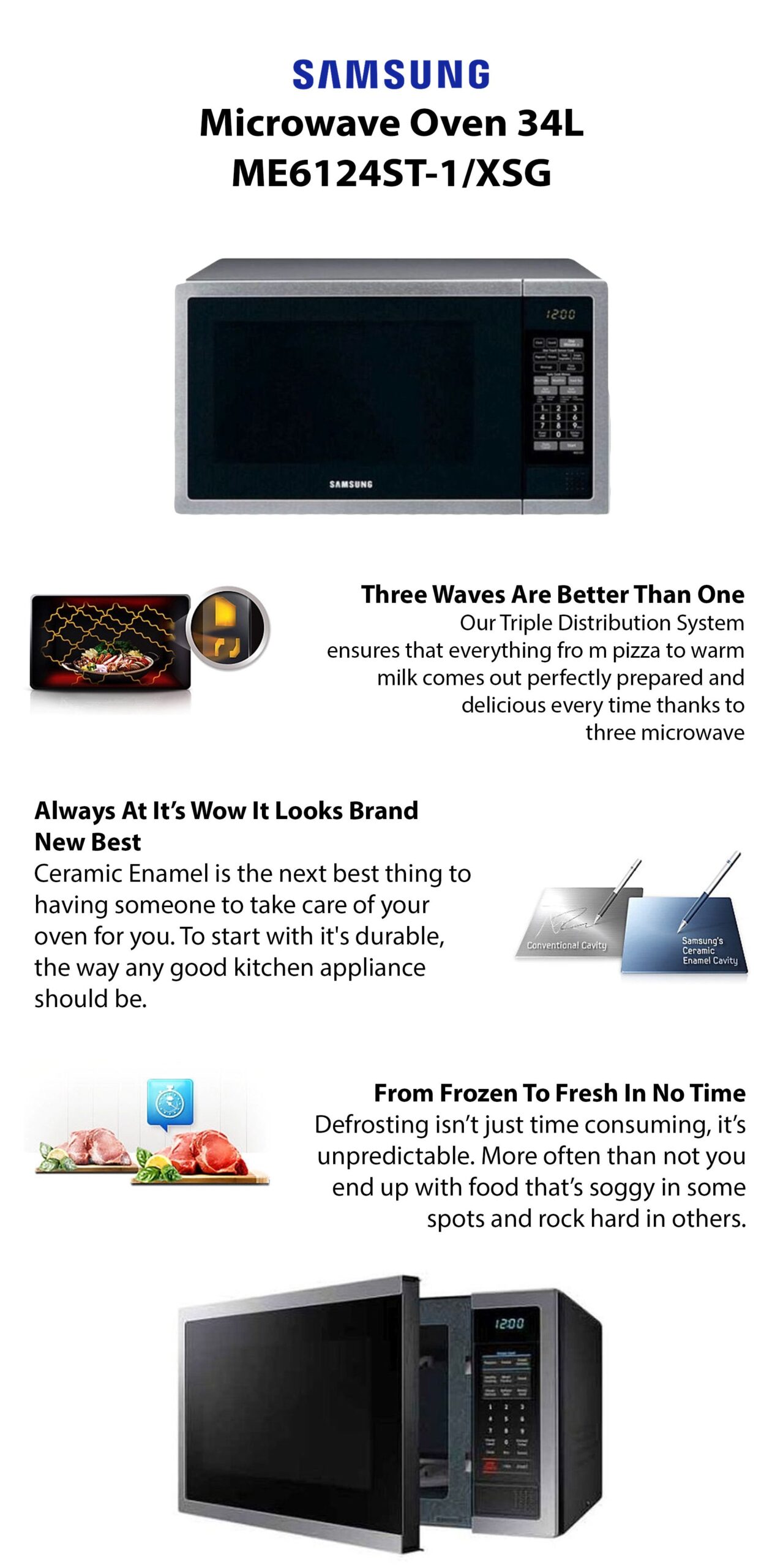 Samsung ME6124ST-1/XSG | Solo Microwave Oven