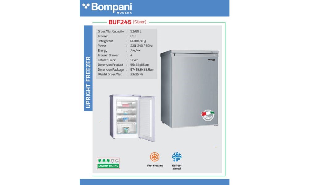 Bompani BUF245S | Upright Freezer 92L 