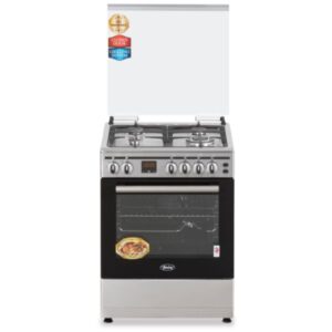 Terim 60X60 Cooker, With Convection Fan, 4 Gas Burners, Silver - TERFC66ST