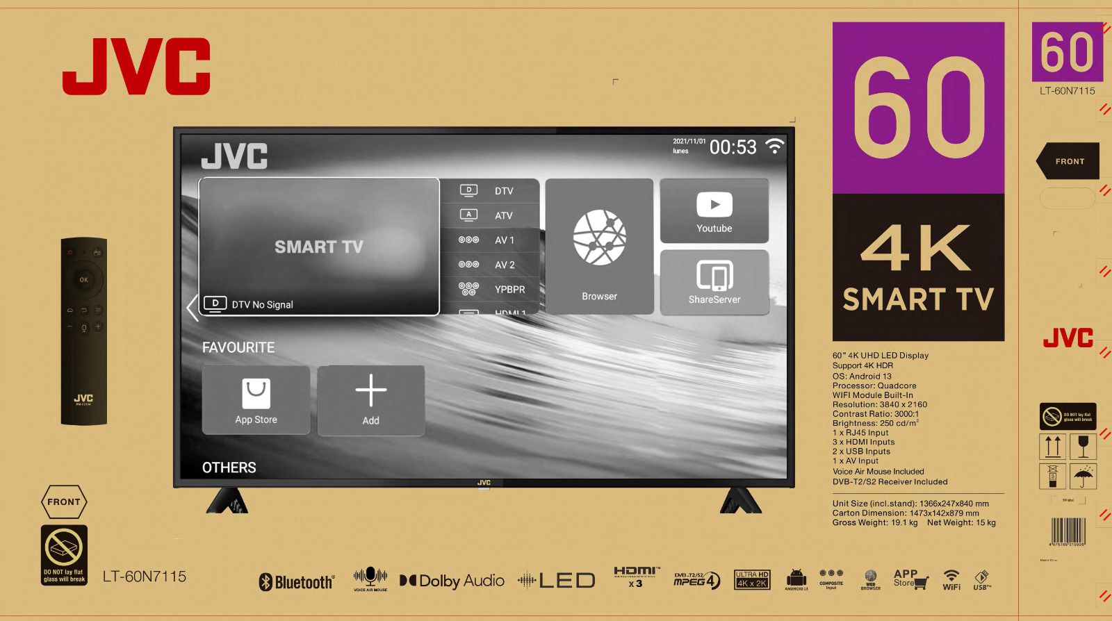 JVC LT-60N7115 | 4K UHD Smart LED TV 