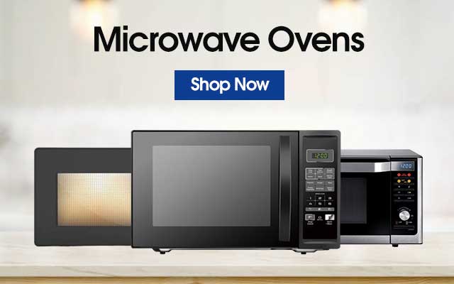 Microwave oven with digital touch panel.