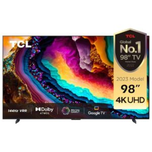TCL 98 Inch 4K UHD Google TV, Smart TV with HDR 10+ Dolby Vision IQ 120Hz MEMC 144Hz VRR HDMI 2.1 - Game Master 2.0, Android TV Ui & TCL TV+3.X Ui, Dolby Vision IQ-Atmos, Black - 98P745